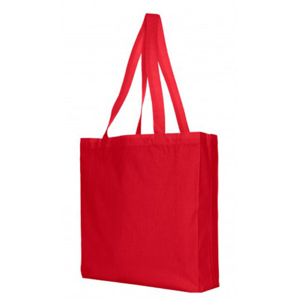 RED COTTON BAG WITH SIDE AND BOTTOM GUSSET