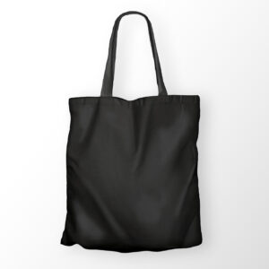 BLACK COTTON BAG WITH SIDE AND BOTTOM GUSSET